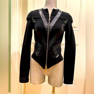 Amen jacket with black leather panels